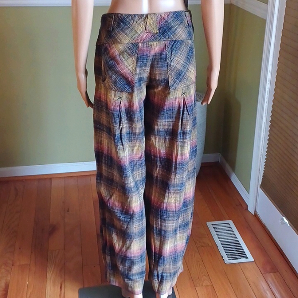 Free People, Plaid Green/Multi Baggy Pant, Size 6 - Picture 4 of 8